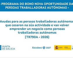 Programa do bono nova oportunidade das persoas traballadoras autónomas