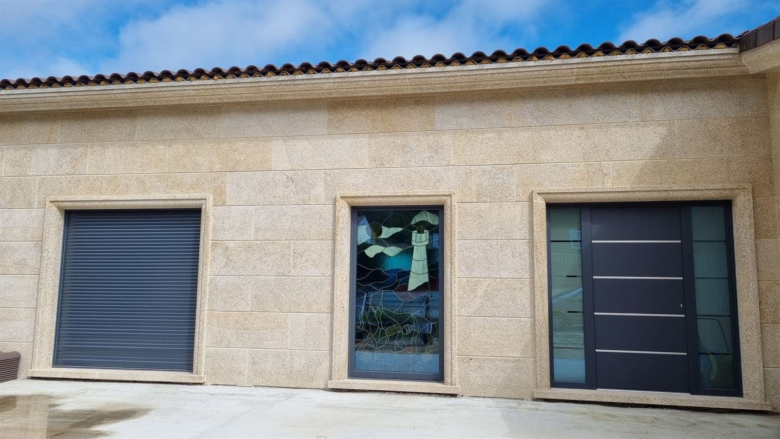 Buzo y faro - encargo vidriera emplomada - COMMISSION - VENDIDA (SERANS) - Imagen 2