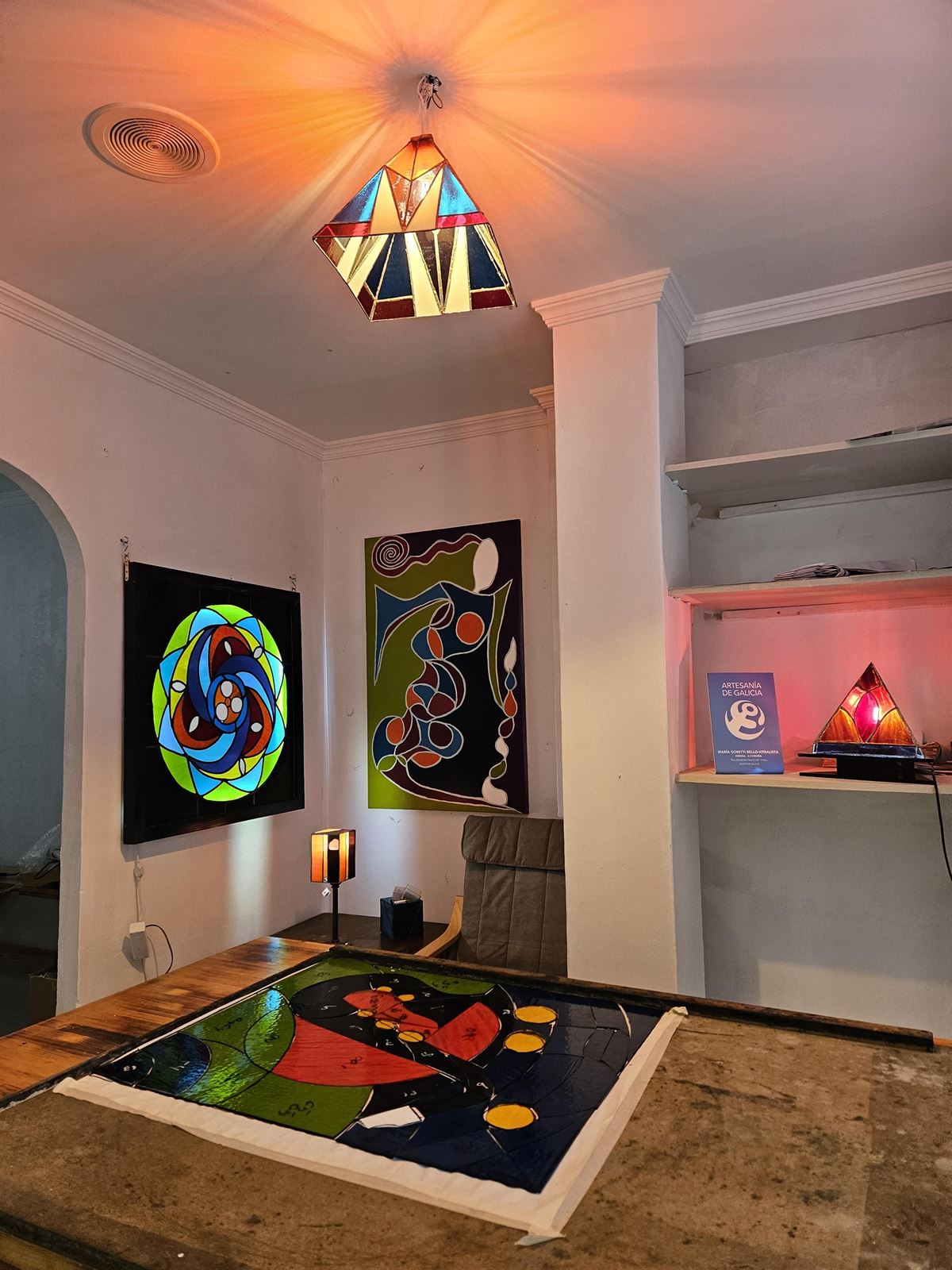 Saxófono - encargo vidrio emplomado - Imagen 3